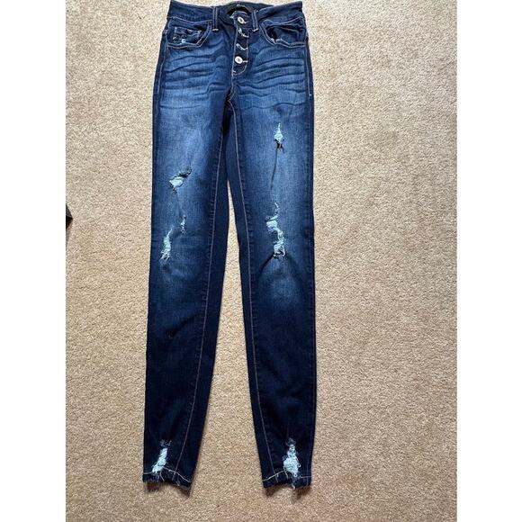 KanCan Womens‎ Distressed Skinny Ankle Jeans Size 3/26 EUC - Picture 1 of 4